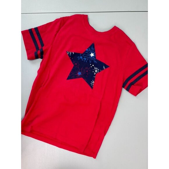 Hanna Andersson youth 10 red white blue america graphic short sleeve tee shirts - Picture 4 of 5